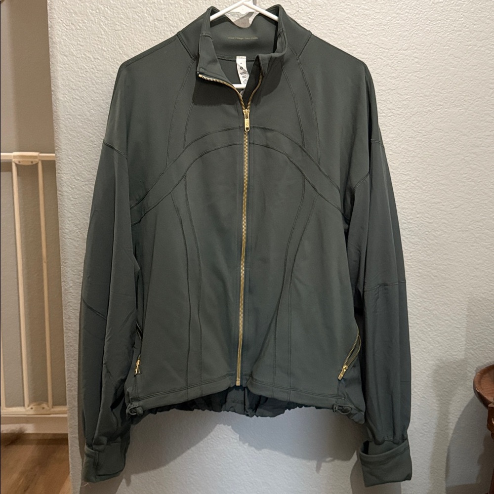 Lululemon Athletica Olive Jacket with Gold Zipper